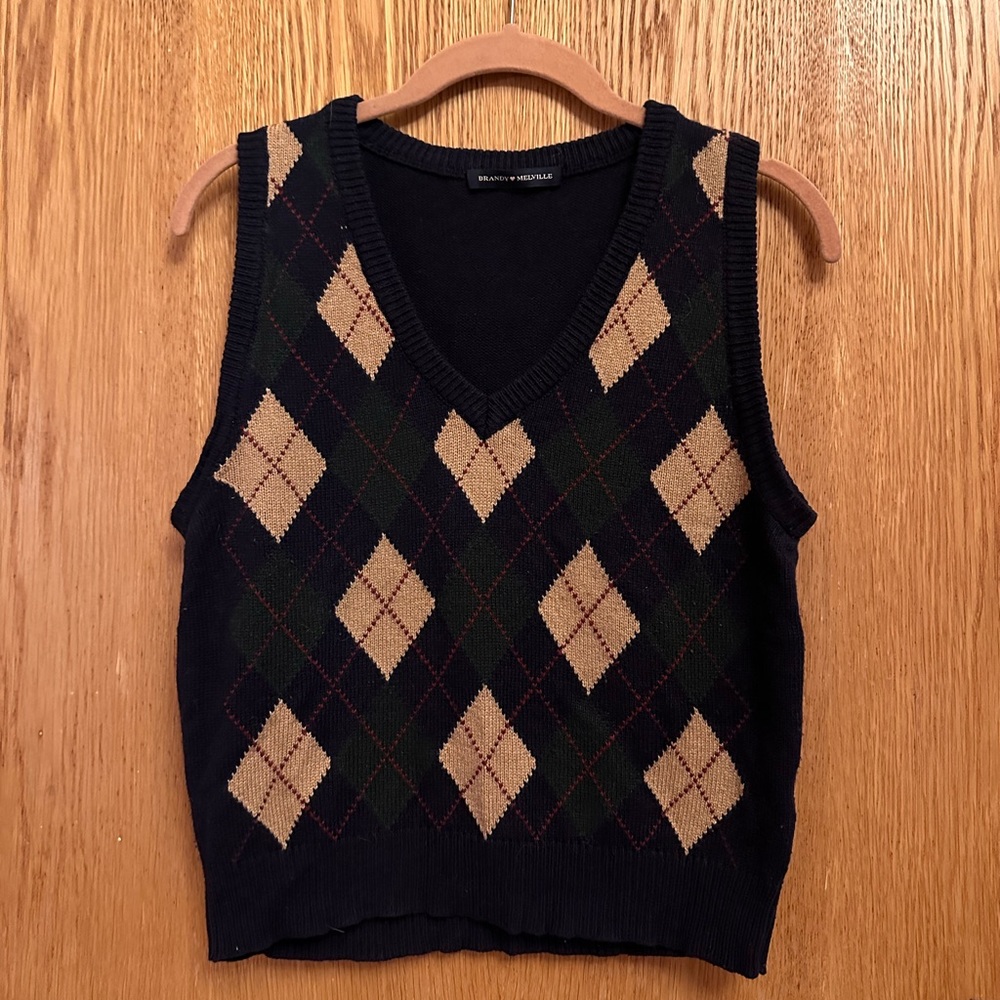 Brandy Melville argyle vest